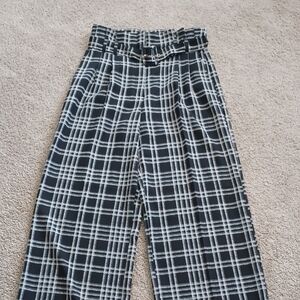 Express Plaid High-Waisted Palazzo pants